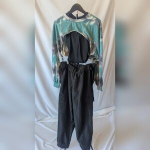 Black High-Rise Cargo Joggers with Elastic Waist